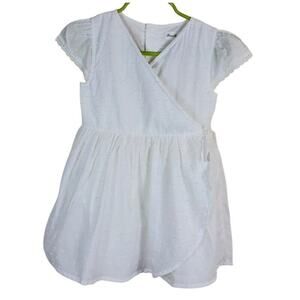 OLIVER & RAIN Girls Dress 2T White Faux Wrap Short Cap Sleeve